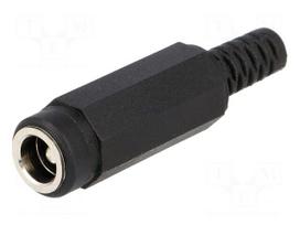 Plug | DC supply | male | 5,5/2,5mm | with strain relief | for cable