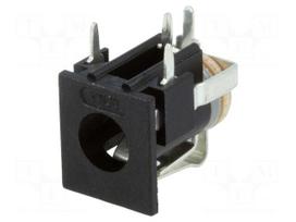 Socket | DC supply | male | 6/1,98mm | with on/off switch | on PCBs