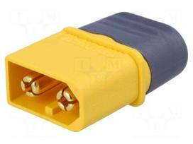 Plug | DC supply | XT60 | male | PIN: 2 | for cable | soldered | 30A | 500V