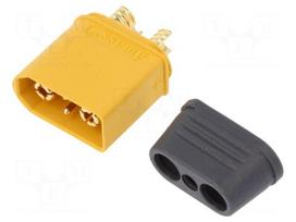 Plug | DC supply | XT90 | male | PIN: 4 | for cable | soldered | 40A | 500V