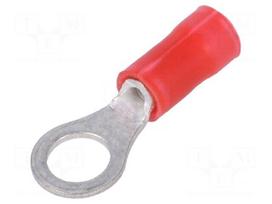 Ring terminal | M5 | Ø: 5.2mm | 0.3÷1.42mm2 | crimped | for cable | red