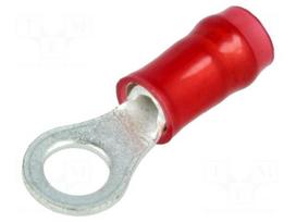 Ring terminal | M4 | Ø: 4.34mm | 0.3÷1.42mm2 | crimped | for cable | red