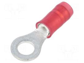 Ring terminal | M4 | Ø: 4.17mm | 0.3÷1.42mm2 | crimped | for cable | red