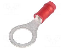 Ring terminal | M8 | Ø: 7.92mm | 0.3÷1.42mm2 | crimped | for cable | red