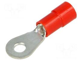 Ring terminal | M3 | Ø: 3.15mm | 0.25÷1.5mm2 | crimped | for cable | red