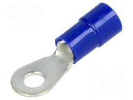 Ring terminal | M3,5 | Ø: 3.7mm | 1.5÷2.5mm2 | crimped | for cable | blue
