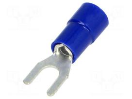 Fork terminal | M3,5 | Ø: 3.7mm | 1.5÷2.5mm2 | crimped | for cable | blue