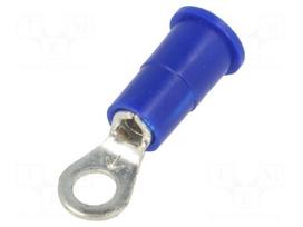 Ring terminal | M3,5 | Ø: 3.66mm | crimped | for cable | insulated | blue