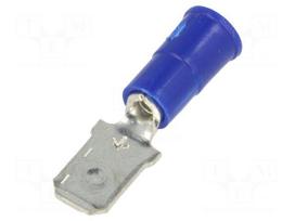 Terminal: flat | 6.4mm | 0.8mm | male | crimped | for cable | insulated