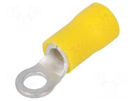 Ring terminal | M4 | Ø: 4.3mm | 4÷6mm2 | crimped | for cable | insulated