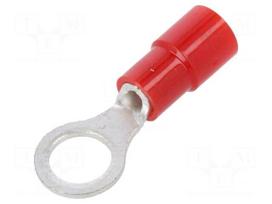 Ring terminal | M5 | Ø: 5.3mm | 0.3÷1.65mm2 | crimped | for cable | red
