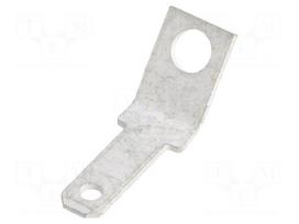 Terminal: flat | 2.8mm | 0.5mm | male | M2 | screw | brass | tinned
