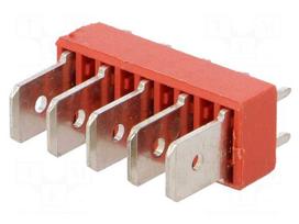 Terminal: spade terminal strip | 6.4mm | 0.8mm | THT | steel | tinned