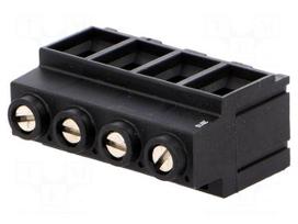 PCB terminal block | angled 90° | 10.16mm | ways: 4 | on PCBs | tinned