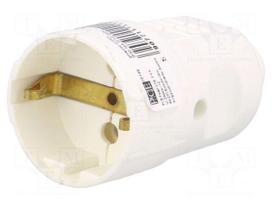 Connector: AC supply | female | socket | 2P+PE | 230VAC | 16A | white