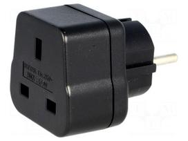 Transition: adapter | 2P+PE | 230VAC | 13A | Type: UK | black | PIN: 3