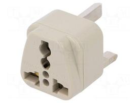 Transition: adapter | 2P+PE | 250VAC | 13A | Type: UK | white | PIN: 3