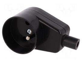 Connector: AC supply | female | socket | 2P+PE | 250VAC | 16A | black