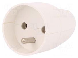 Connector: AC supply | female | socket | 2P+PE | 250VAC | 16A | white
