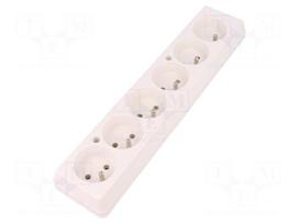 Connector: AC supply | female | splitter | 2P+PE | 250VAC | 16A | white