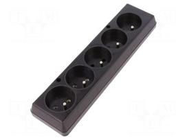 Connector: AC supply | female | splitter | 2P+PE | 250VAC | 16A | black