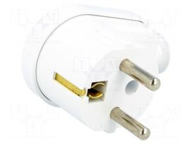 Connector: AC supply | male | plug | 2P+PE | 230VAC | 16A | white | PIN: 3