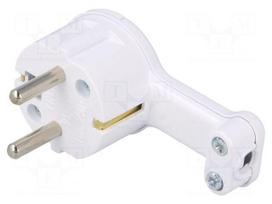 Connector: AC supply | male | plug | 2P+PE | 250VAC | 16A | white | PIN: 3