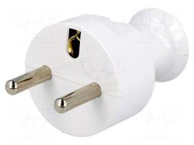 Connector: AC supply | male | plug | 2P+PE | 230VAC | 16A | white | PIN: 3