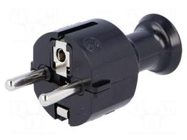 Connector: AC supply | male | plug | 2P+PE | 230VAC | 16A | black | PIN: 3
