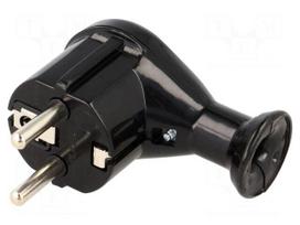Connector: AC supply | male | plug | 2P+PE | 230VAC | 16A | black | PIN: 3