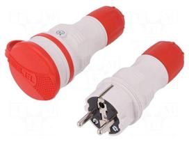 Connector: AC supply | male,female | socket,plug | 2P+PE | 250VAC | 16A