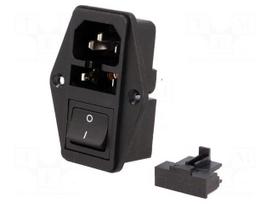 Connector: AC supply | socket | male | 10A | IEC 60320 | soldering | 250V