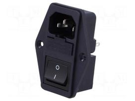 Connector: AC supply | socket | male | 10A | 250VAC | IEC 60320