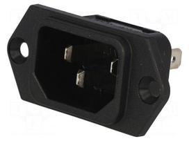 Connector: AC supply | socket | male | 10A | 250VAC | IEC 60320 | C14 (E)