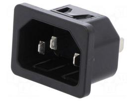 Connector: AC supply | socket | male | 10A | 250VAC | IEC 60320 | C14 (E)