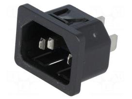 Connector: AC supply | socket | male | 10A | 250VAC | IEC 60320 | C14 (E)