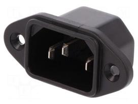 Connector: AC supply | socket | male | 10A | 250VAC | IEC 60320 | C14 (E)