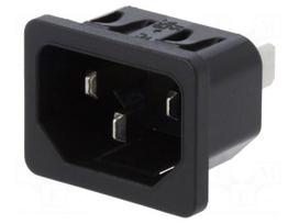 Connector: AC supply | socket | male | 10A | 250VAC | IEC 60320 | C14 (E)