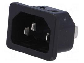 Connector: AC supply | socket | male | 10A | 250VAC | IEC 60320 | C14 (E)