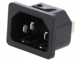 Connector: AC supply | socket | male | 10A | 250VAC | IEC 60320 | C14 (E)