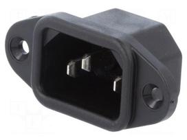 Connector: AC supply | socket | male | 10A | 250VAC | IEC 60320 | C14 (E)