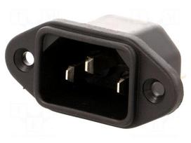 Connector: AC supply | socket | male | 10A | 250VAC | IEC 60320 | C14 (E)