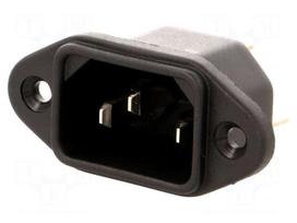 Connector: AC supply | socket | male | 10A | 250VAC | IEC 60320 | C14 (E)