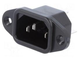 Connector: AC supply | socket | male | 10A | 250VAC | IEC 60320 | C14 (E)