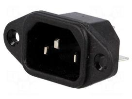 Connector: AC supply | socket | male | 10A | 250VAC | IEC 60320 | C14 (E)