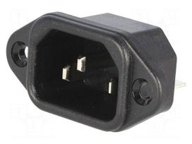 Connector: AC supply | socket | male | 10A | 250VAC | IEC 60320 | C14 (E)