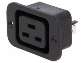 Connector: AC supply | socket | female | 16A | IEC 60320 | C19 (J) | 70°C