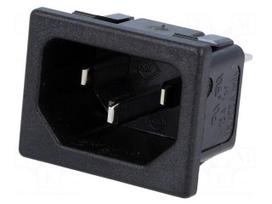 Connector: AC supply | socket | male | 10A | IEC 60320 | C14 (E)