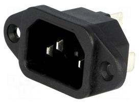 Connector: AC supply | socket | male | 10A | 250VAC | IEC 60320 | C14 (E)