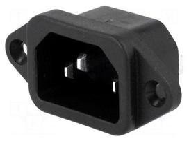 Connector: AC supply | socket | male | 10A | 250VAC | IEC 60320 | C14 (E)